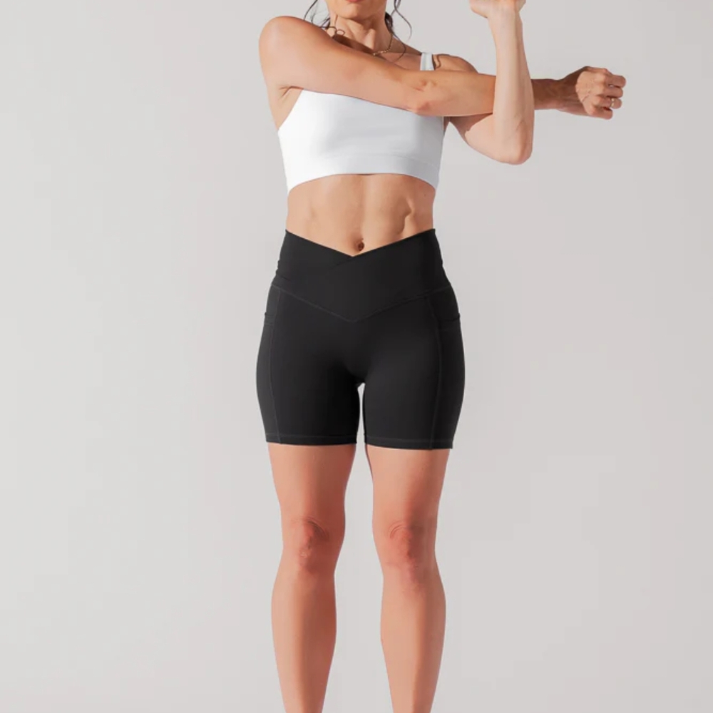 POPFLEX Black Hourglass Midi Shorts S